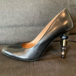 AllSaints Black Stud Leather High Heel Pumps